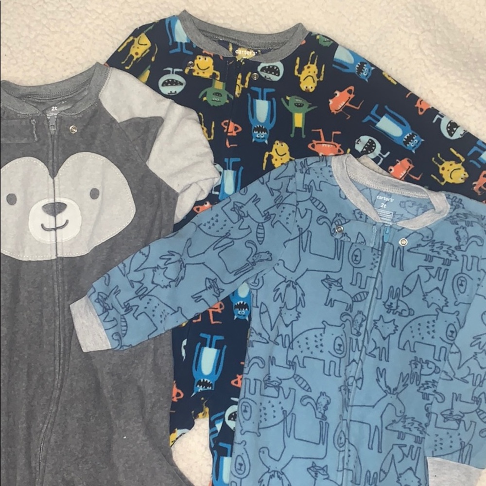 Footed Fleece Boys Pajamas 2T